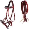 English Western Horse Leather Bitless Bridle Sidepull Halter Reins 77RS12MG-F view 1