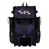 Boombah Rolling Superpack 2.0 Scratch Baseball/Softball Gear Bag - 23-1/2" x 13-1/2" x 9-1/2" - Black/Purple - Telescopic Handle - Holds 4 Bats - Wheeled Version view 1