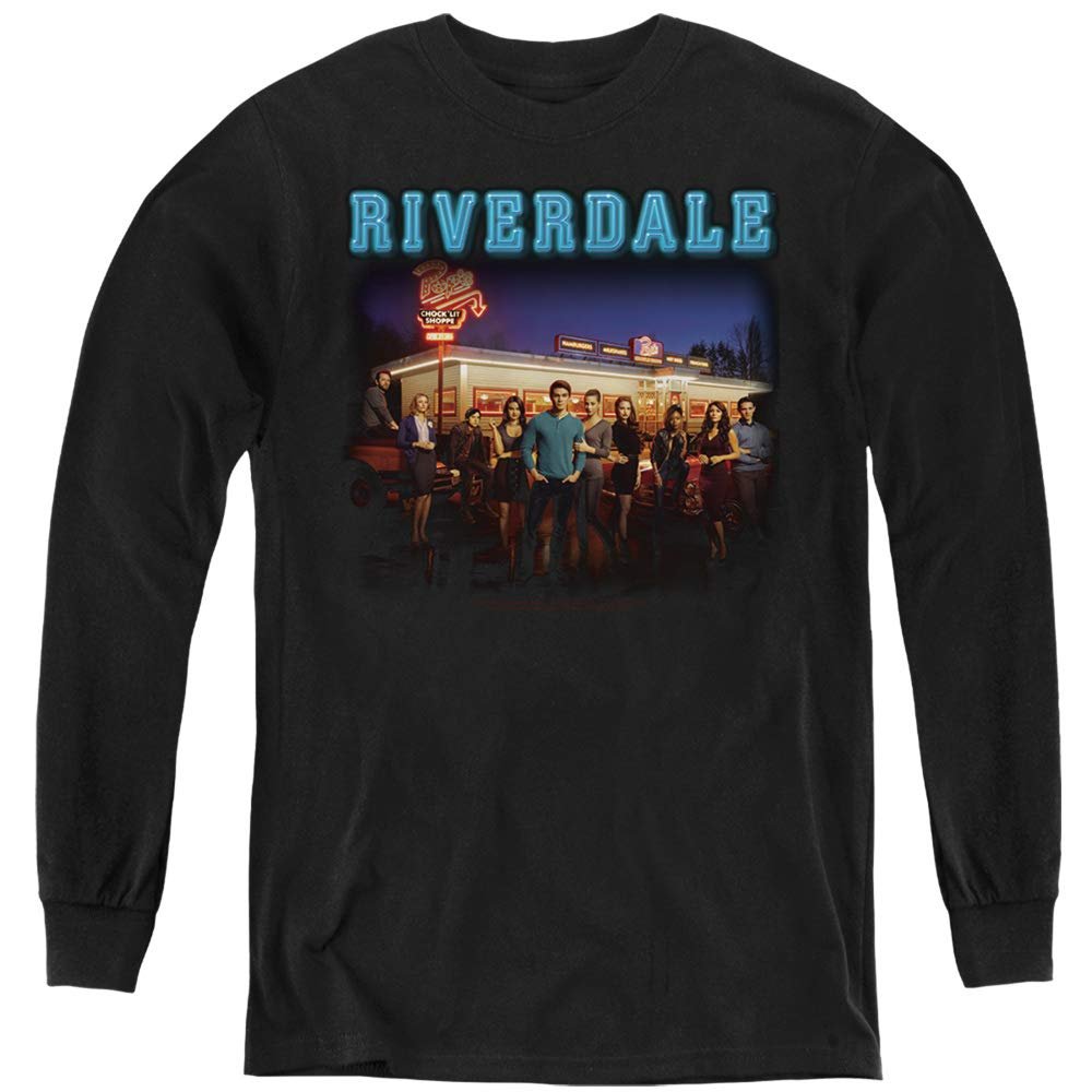 A&E Designs Riverdale Kids Long Sleeve Shirt Pops Chock'Lit Shoppe Black Tee, SM