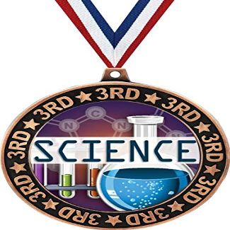 Science 3rd Place Perimeter Medal Bronze, 2.75" Science Fair Academic Prizes, Kids Education Trophy Medal Awards 100 Pack