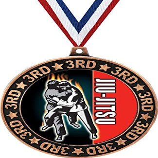 Jiu Jitsu 3rd Place Perimeter Medal Bronze, 2.75" Jiu Jitsu Prizes, Kids Jiu Jitsu Trophy Medal Awards 10 Pack Prime