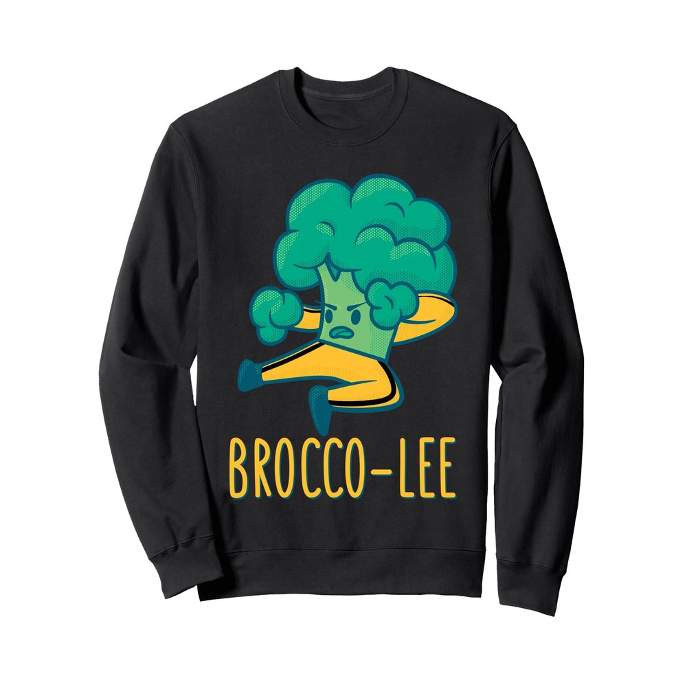 Funny Vegetable Word Game Dad Joke Brocco-Lee Broccoli Sweatshirt