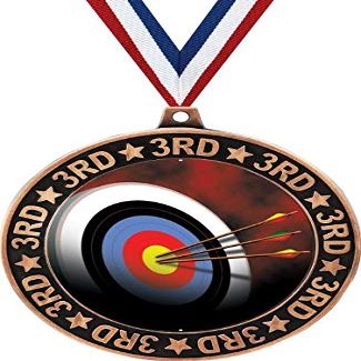 Archery 3rd Place Perimeter Medal Bronze, 2.75" Archery Board Prizes, Kids Archery Target Trophy Medal Awards 50 Pack Prime