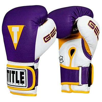 Title Boxing Gel World V2T Bag Gloves, Purple/White/Gold, Large