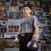 Title Boxing Gel World V2T Bag Gloves, Purple/White/Gold, Large view 4