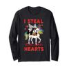 I Steal Hearts Cute Cupid Panda Unicorn Valentines Day Gift Long Sleeve T-Shirt view 1