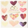 Happy Wedding Card Congratulations with Gold Gold Love Hearts Pink Rings Couple Engagement Ring Made in France view 1