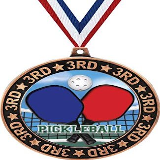 Pickleball 3rd Place Perimeter Medal Bronze, 2.75" Pickleball Prizes, Kids Pickleball Trophy Medal Awards 100 Pack Prime
