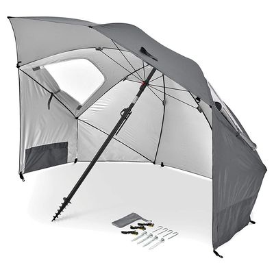 Sport-Brella Premiere UPF 50+ Umbrella Shelter for Sun and Rain Protection (8-Foot, Gray)