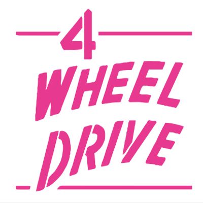 4 Wheel Drive - Older Logo - Die Cut Vinyl Decal - 5.5" W X 5" H Pink HGC1673.03