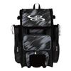 Boombah Rolling Superpack 2.0 Scratch Baseball/Softball Gear Bag - 23-1/2" x 13-1/2" x 9-1/2" - Black/Gray - Telescopic Handle - Holds 4 Bats - Wheeled Version view 1