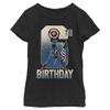 Marvel Girl's Capt America 6TH Bday T-Shirt, Black, Medium view 1