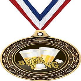Beer Pong Gold Duo Medal, 3" Beer Pong Prizes, Great Beer Trophy Medal Awards 50 Pack Prime