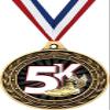 5K Race Gold Duo Medal, 3" 5K Prizes, Kids Racing Trophy Medal Awards 50 Pack Prime view 1