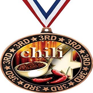Chili Pot 3rd Place Perimeter Medal Bronze, 2.75" Chili Cook Off Prizes, Kids Cooking Trophy Medal Awards 10 Pack