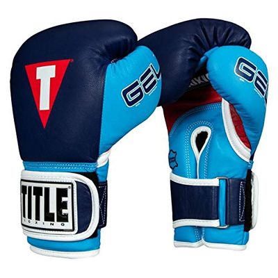 Title Boxing Gel World V2T Bag Gloves, Navy/White/Light Blue, Small