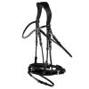 HORZE Clermont Ergonomic Padded Genuine Leather Snaffle Bridle for Horses | Flash Noseband Included - Black - Warmblood view 1