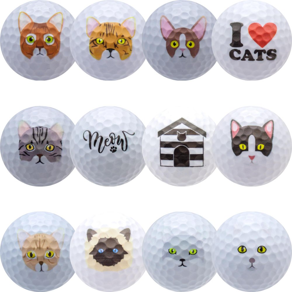 Cat Lover Golf Balls 12pk - Perfect for The Person who has Everything.
