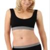 ALBERT KREUZ Women's Slip-on Wireless Comfort Bra Organic Stretch Cotton Black S view 1