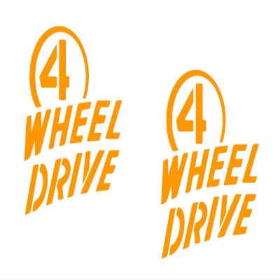 4 Wheel Drive - Die Cut Vinyl Decal - 5" W X 5.5" H Orange HGC1672.06