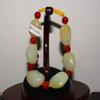 1" China Certified Nature Nephrite Hetian Jade Yellow Skin Pearls Bangle Bracelet view 4