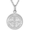 18mm Sterling Silver St Benedict Medal 11/16 inch Round Italy 20 inch BX_15 view 2