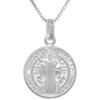 18mm Sterling Silver St Benedict Medal 11/16 inch Round Italy 20 inch BX_15 view 3
