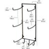 Wallniture Guru Wall Mount Yoga Mat Home Gym Equipment Resistance Bands and Foam Roller Holder with 3 Hooks 3 Sectional Metal Black view 4