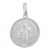 15mm Dainty Sterling Silver St Benedict Medal Necklace 9/16 inch Round Italy 16 inch BX_15