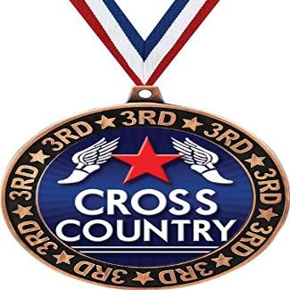 Cross Country 3rd Place Perimeter Medal Bronze, 2.75" Running Prizes, Kids Running Trophy Medal Awards 10 Pack Prime