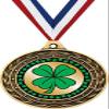 Four Leaf Clover Gold Duo Medal, 3" Shamrock Prizes, Kids Clover Trophy Medal Awards 100 Pack Prime view 1