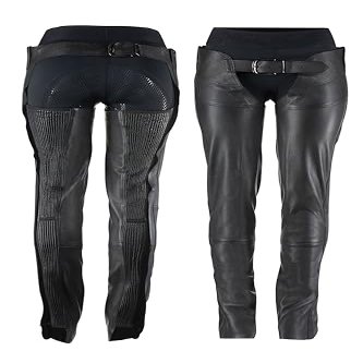 HORZE Blake Leather Full Chaps - Black - XL