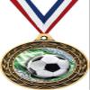 Soccer Gold Duo Medal, 3" Youth Soccer Prizes, Kids Soccer Trophy Medal Awards 10 Pack view 1