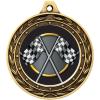 Racing Gold Duo Medal, 3" Checkered Flags Race Prizes, Kids Car Racing Trophy Medal Awards 100 Pack Prime view 2