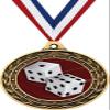 Casino Gold Duo Medal, 3" Poker Casino Dice Prizes, Kids Dice Trophy Medal Awards 100 Pack Prime view 1