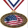 American Flag Gold Duo Medal, 3" USA Flag Prizes, Kids Patriotic Trophy Medal Awards 50 Pack Prime view 1