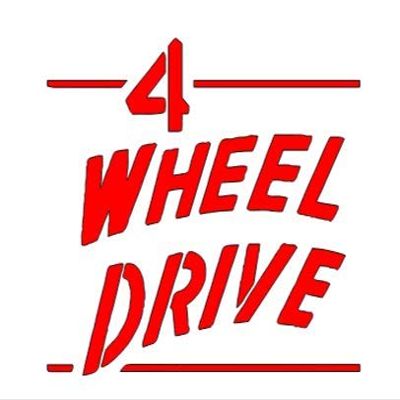 4 Wheel Drive - Older Logo - Die Cut Vinyl Decal - 5.5" W X 5" H Red HGC1673.02