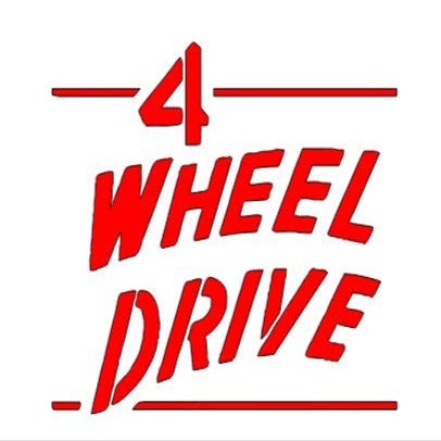 4 Wheel Drive - Older Logo - Die Cut Vinyl Decal - 5.5" W X 5" H Red HGC1673.02