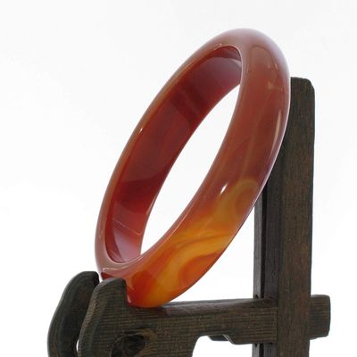 2.6" China Certified Nature Red Chalcedony Jade Women's Bangle Bracelets