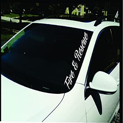 Fire & Rescue Windshield Decal Banner Firefighter Diesel Truck 1500 2500 3500