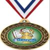 Academic Gold Duo Medal, 3" Kids Academic Prizes, Kids Education Trophy Medal Awards 10 Pack Prime view 1