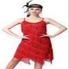 YEMILL Women's Flapper Dress 1920s Gatsby Tassel Sway Dance Cocktail Dress with 20s (M, Only flapper dress Style 1 Black Red) view 2