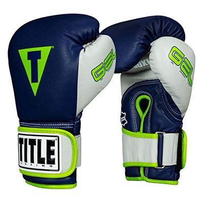 Title Boxing Gel World V2T Bag Gloves, Navy/Grey/Green, Small