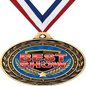 Best in Show Gold Duo Medal, 3" Best in Show Prizes, Kids Best in Show Trophy Medal Awards 50 Pack Prime