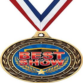 Best in Show Gold Duo Medal, 3" Best in Show Prizes, Kids Best in Show Trophy Medal Awards 50 Pack Prime