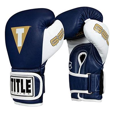 Title Boxing Gel World V2T Bag Gloves, Navy/White/Gold, Small