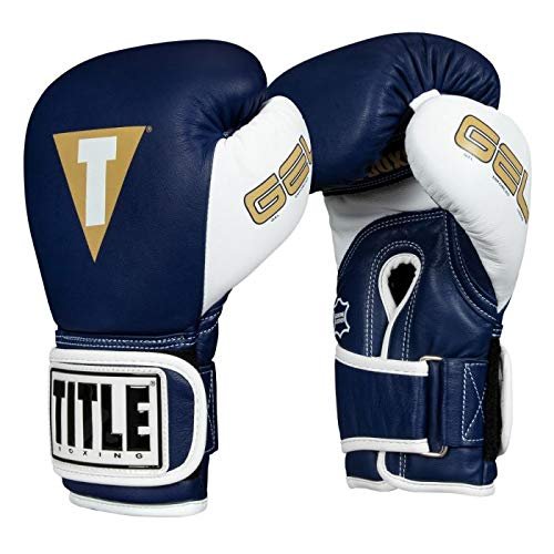 Title Boxing Gel World V2T Bag Gloves, Navy/White/Gold, Small