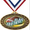 Flag Football Gold Duo Medal, 3" Flag Football Prizes, Kids Flag Football Trophy Medal Awards 100 Pack Prime view 1