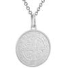 12mm Dainty Sterling Silver St Benedict Medal Necklace 1/2 inch Round Italy 20 inch BX_15 view 2