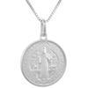 12mm Dainty Sterling Silver St Benedict Medal Necklace 1/2 inch Round Italy 20 inch BX_15 view 3